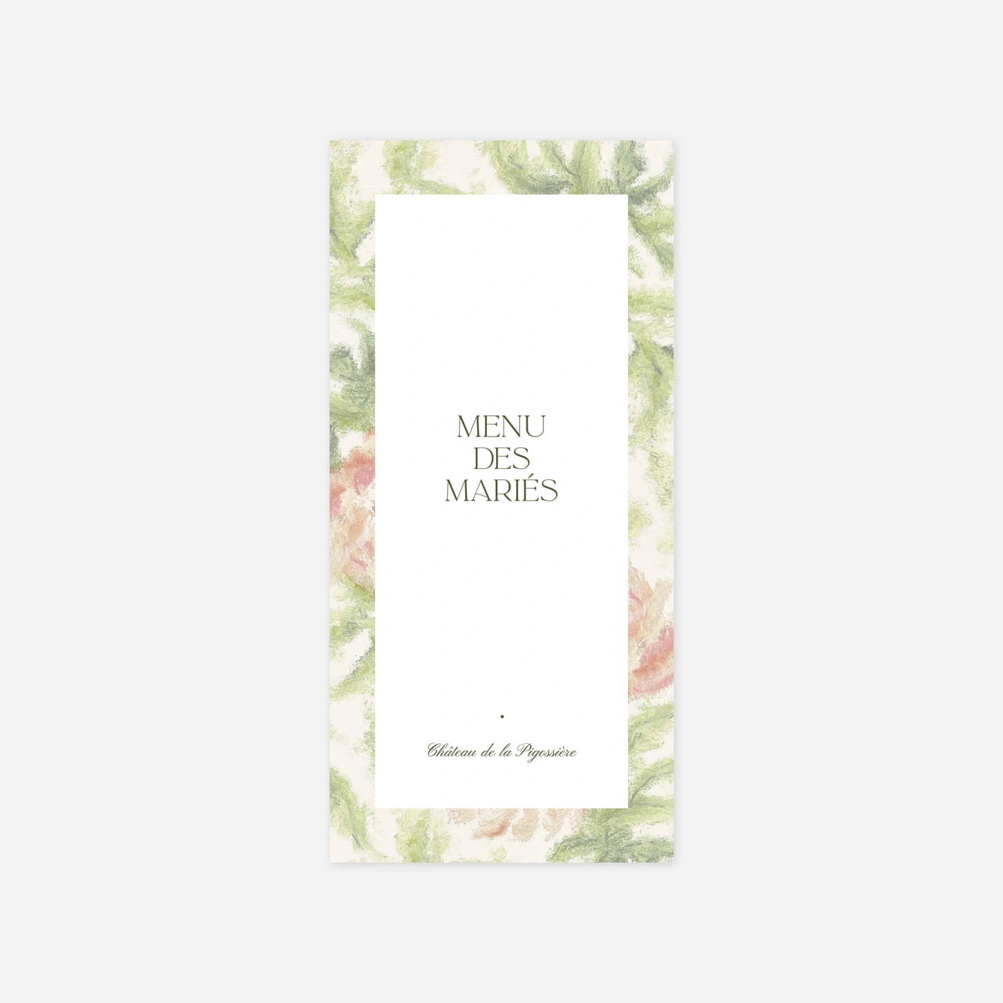 Menu mariage Douceur florale
