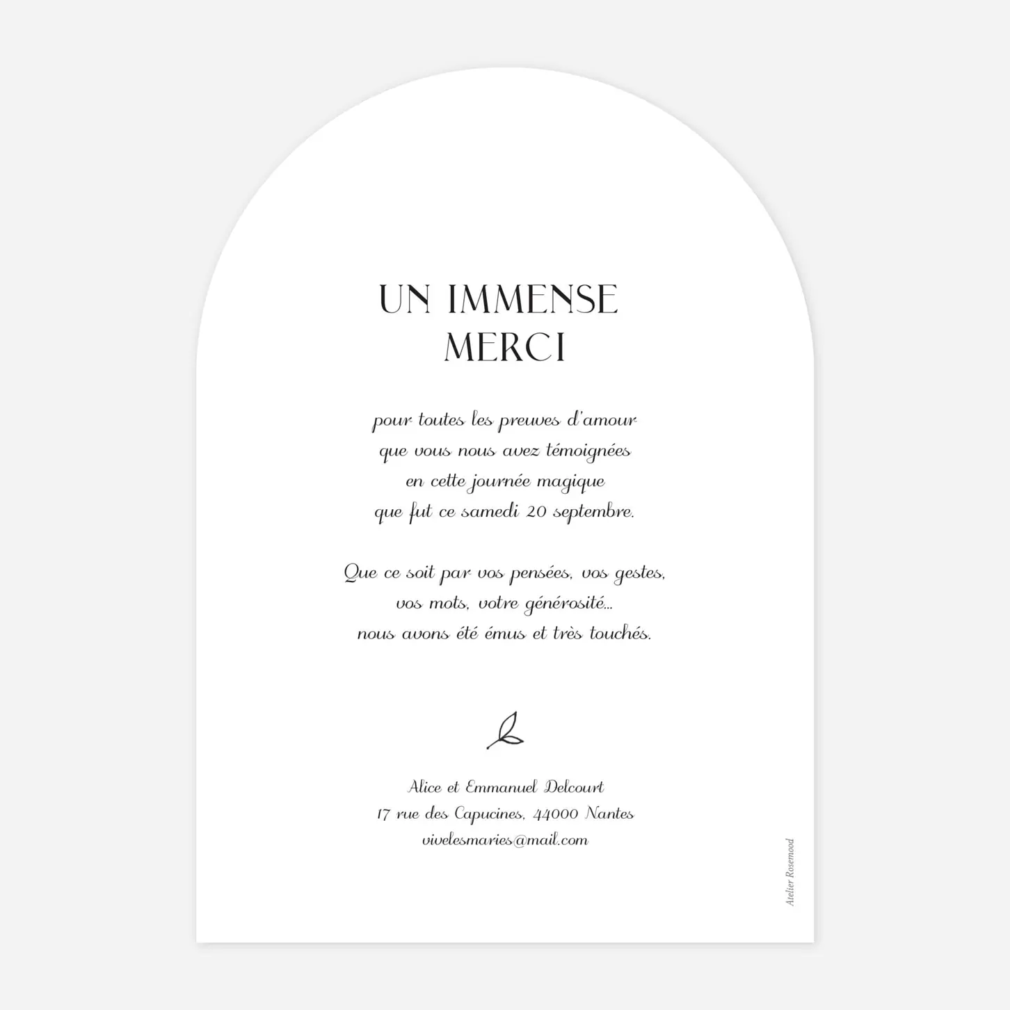 Carte de remerciements Dryade