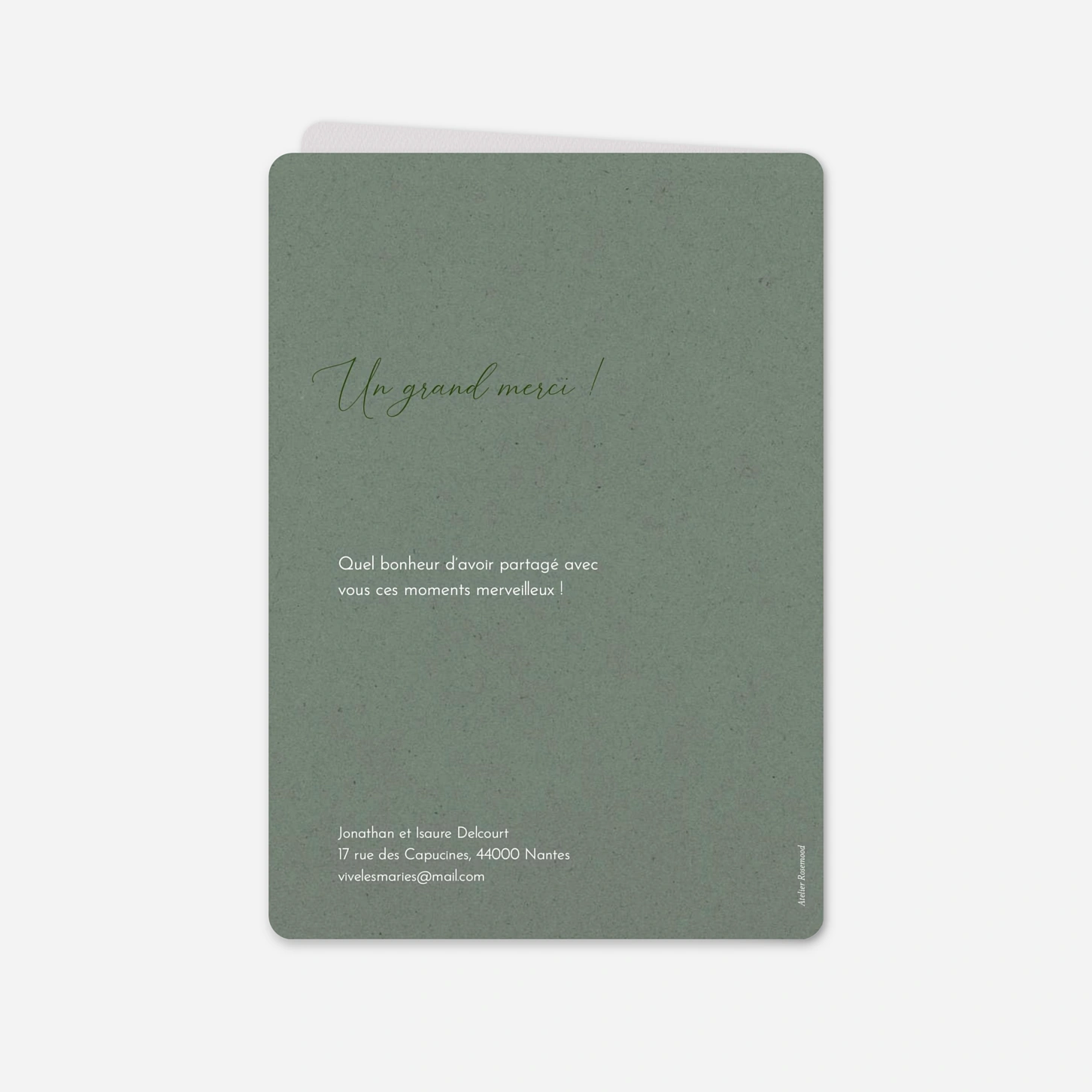 Carte de remerciements Douceur végétale