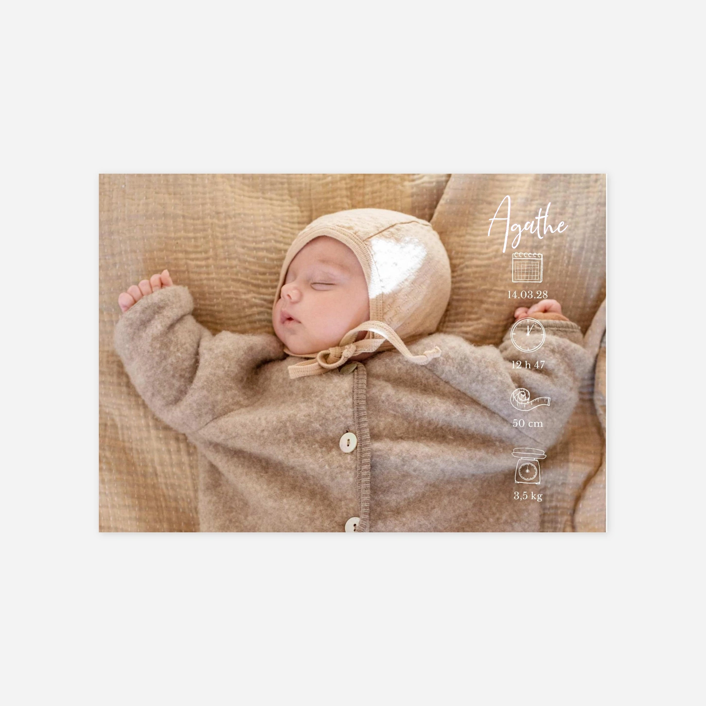 Faire-part naissance Doux baiser