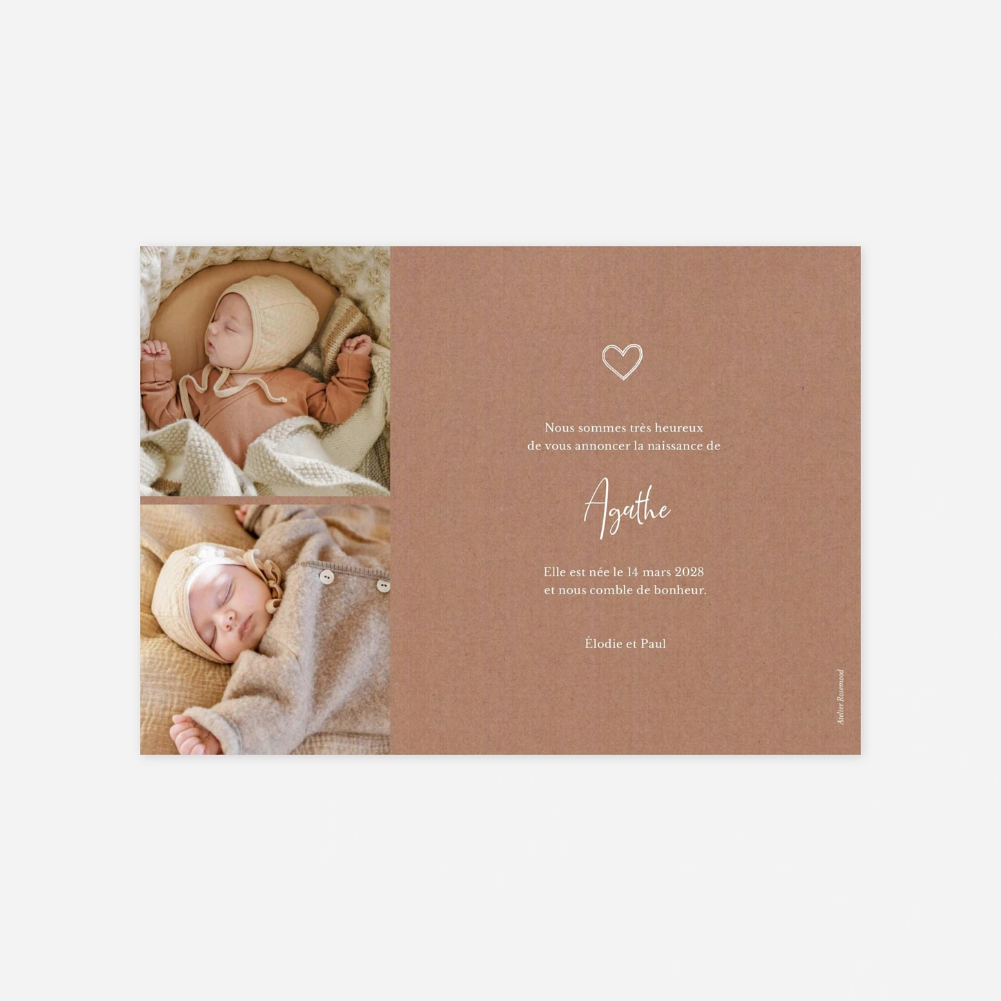 Faire-part naissance Doux baiser