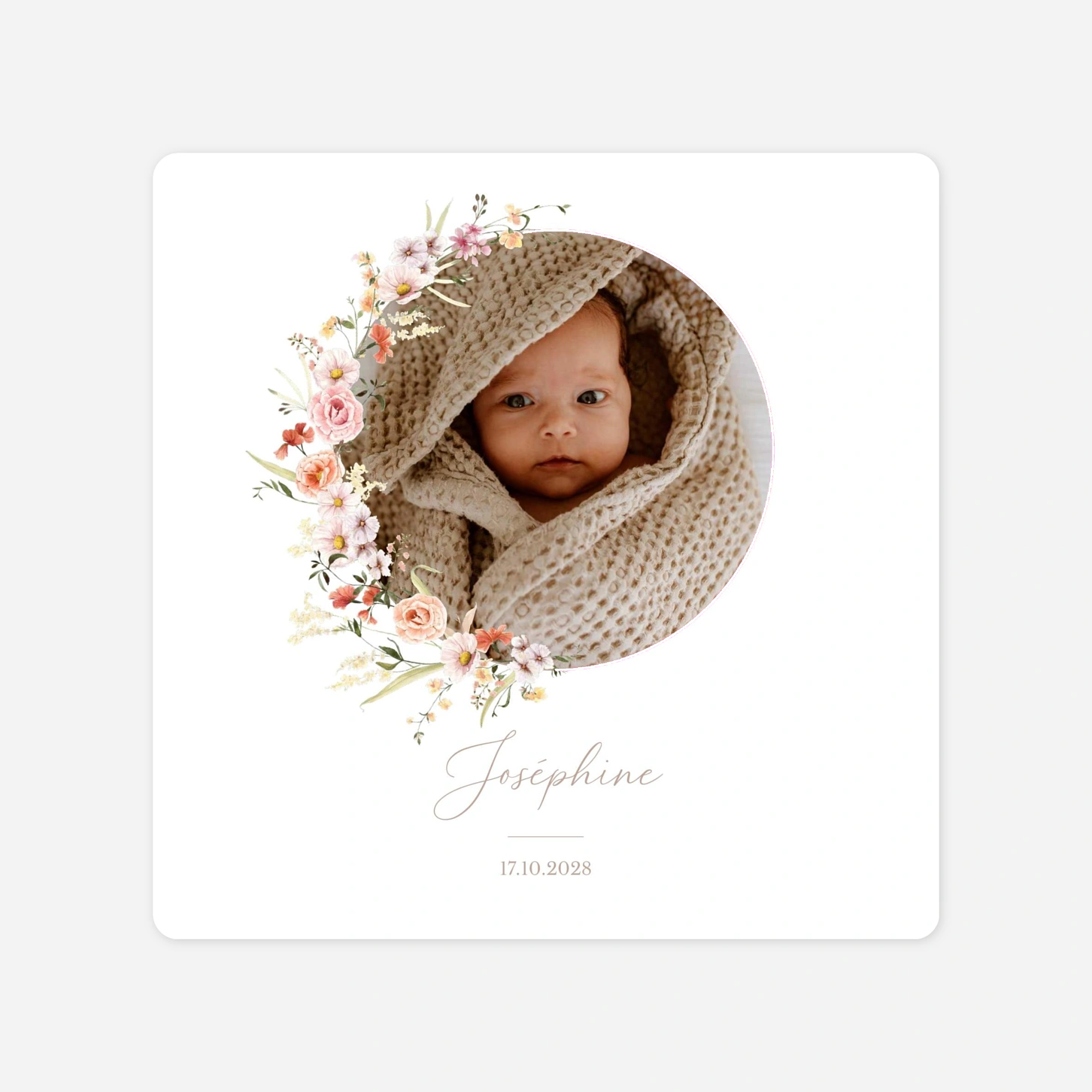 Faire-part naissance Rêve fleuri