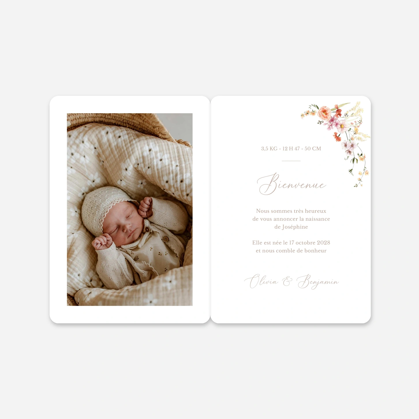 Faire-part naissance Rêve fleuri