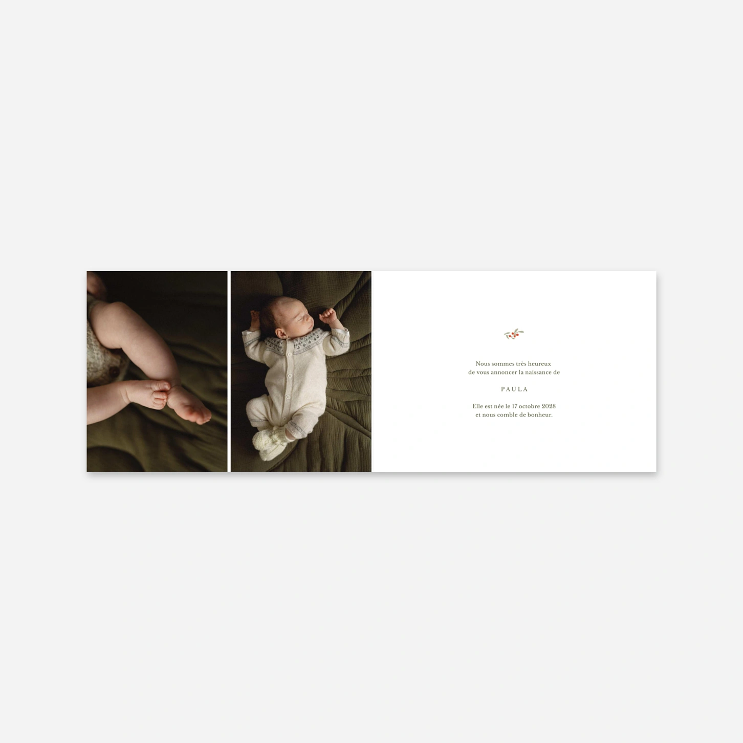 Faire-part naissance En attendant Noël