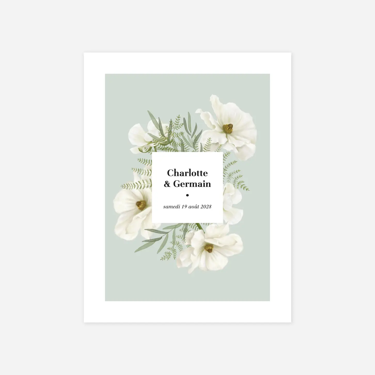 Faire-part mariage Échappée florale