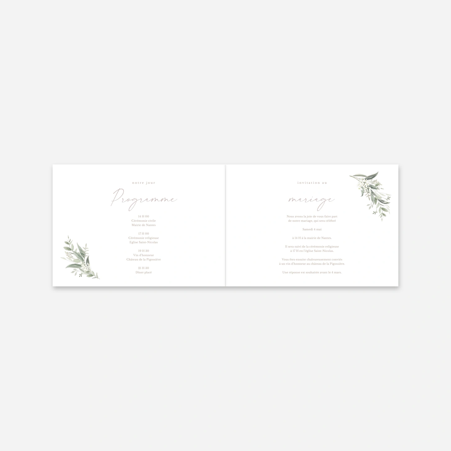 Faire-part mariage Éclat Naturel