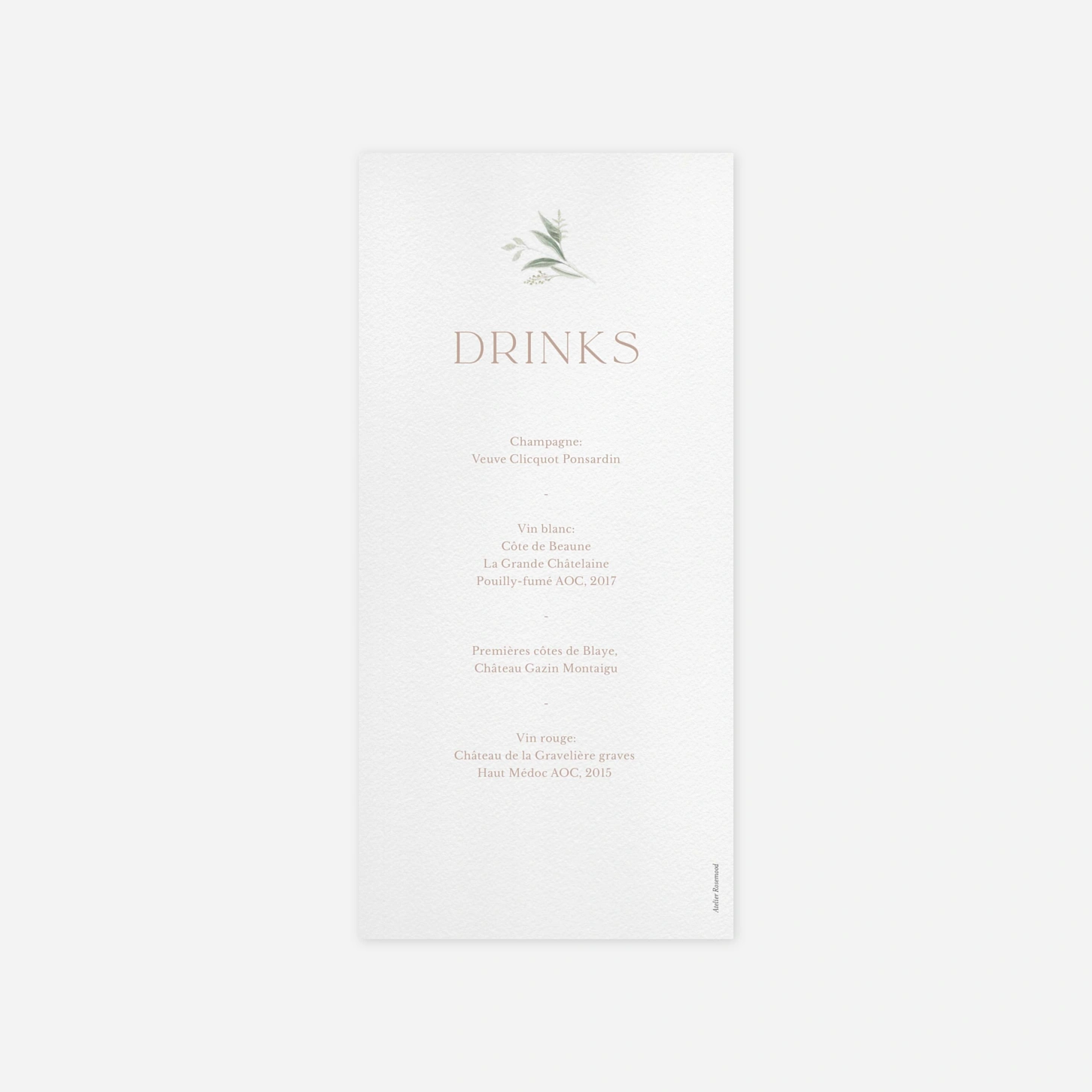 Menu mariage Éclat Naturel