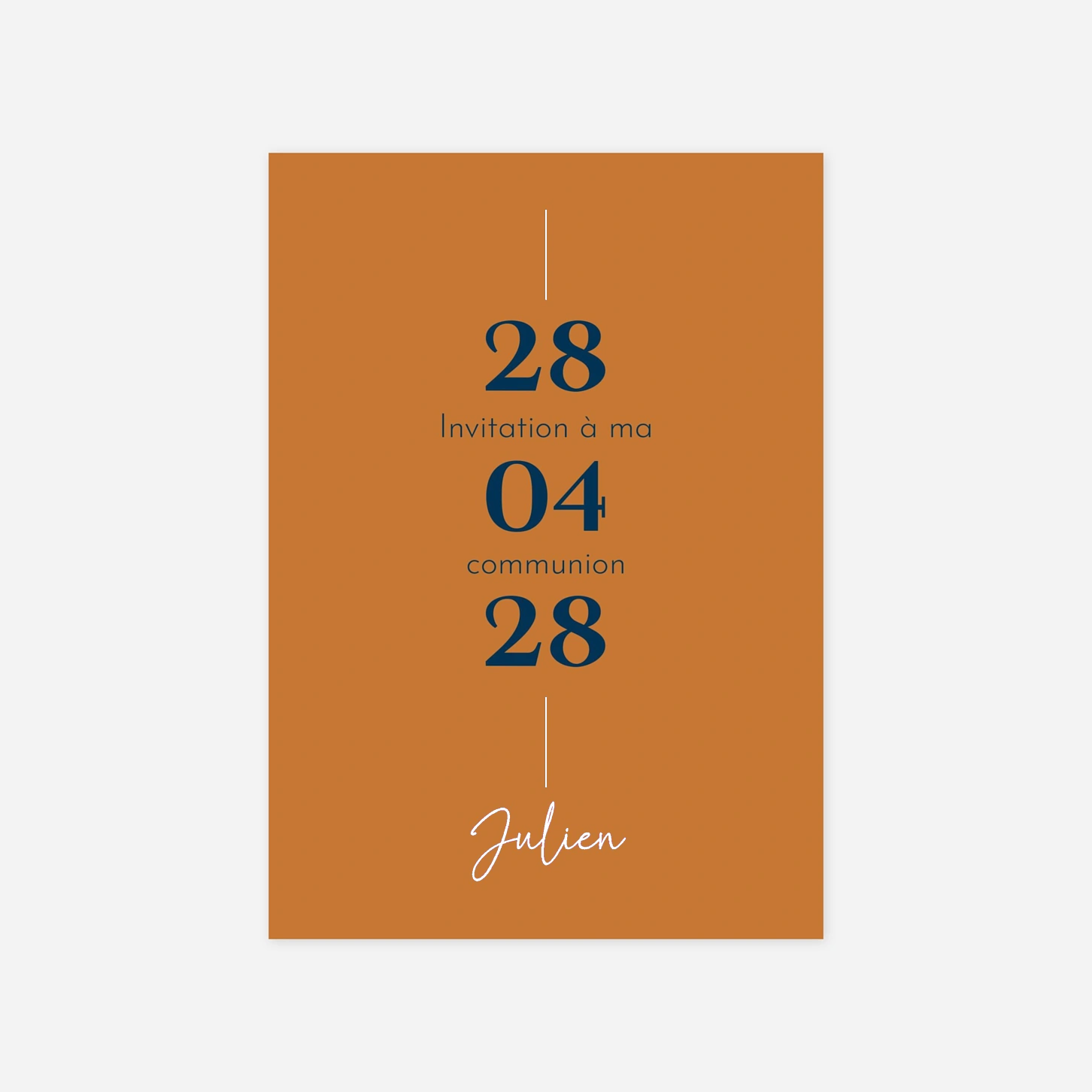 Invitation communion Chiffre graphique