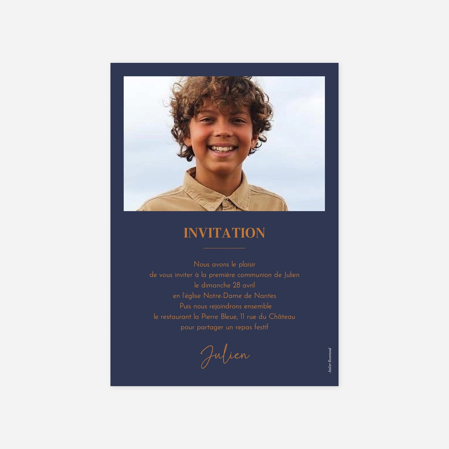 Invitation communion Chiffre graphique
