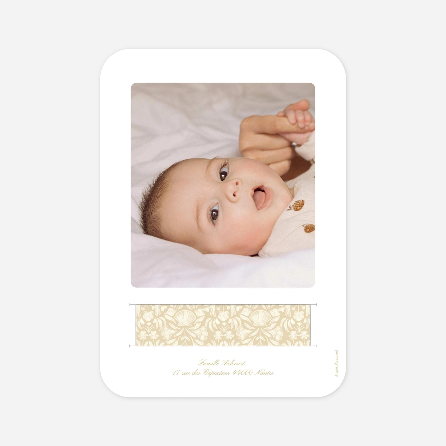 Faire-part baptême Élégant coquillage