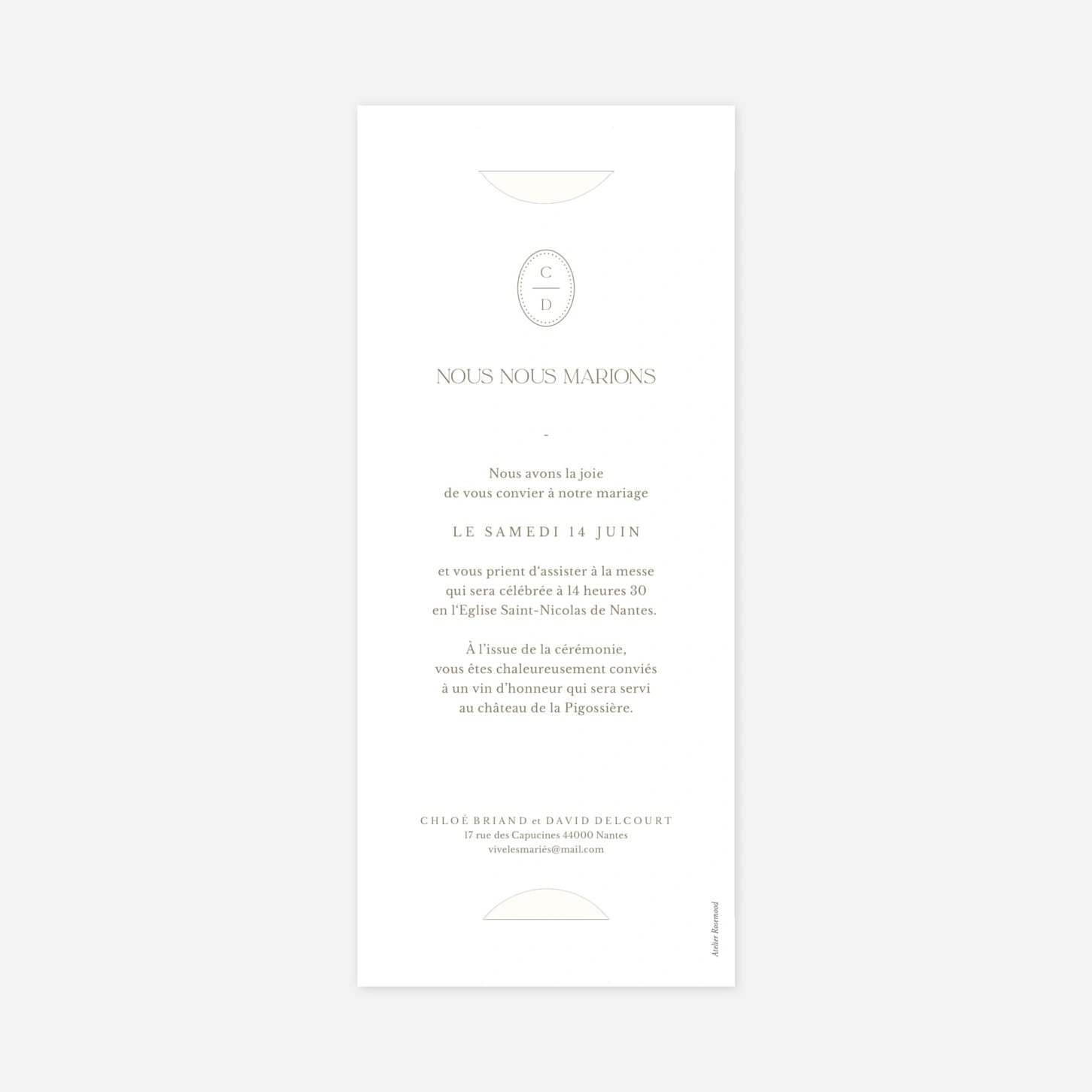 Faire-part mariage Élégant coquillage