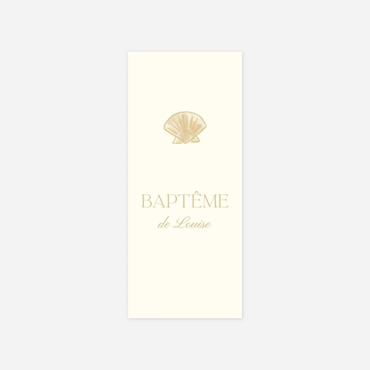 Stickers pour enveloppes baptême Élégant coquillage