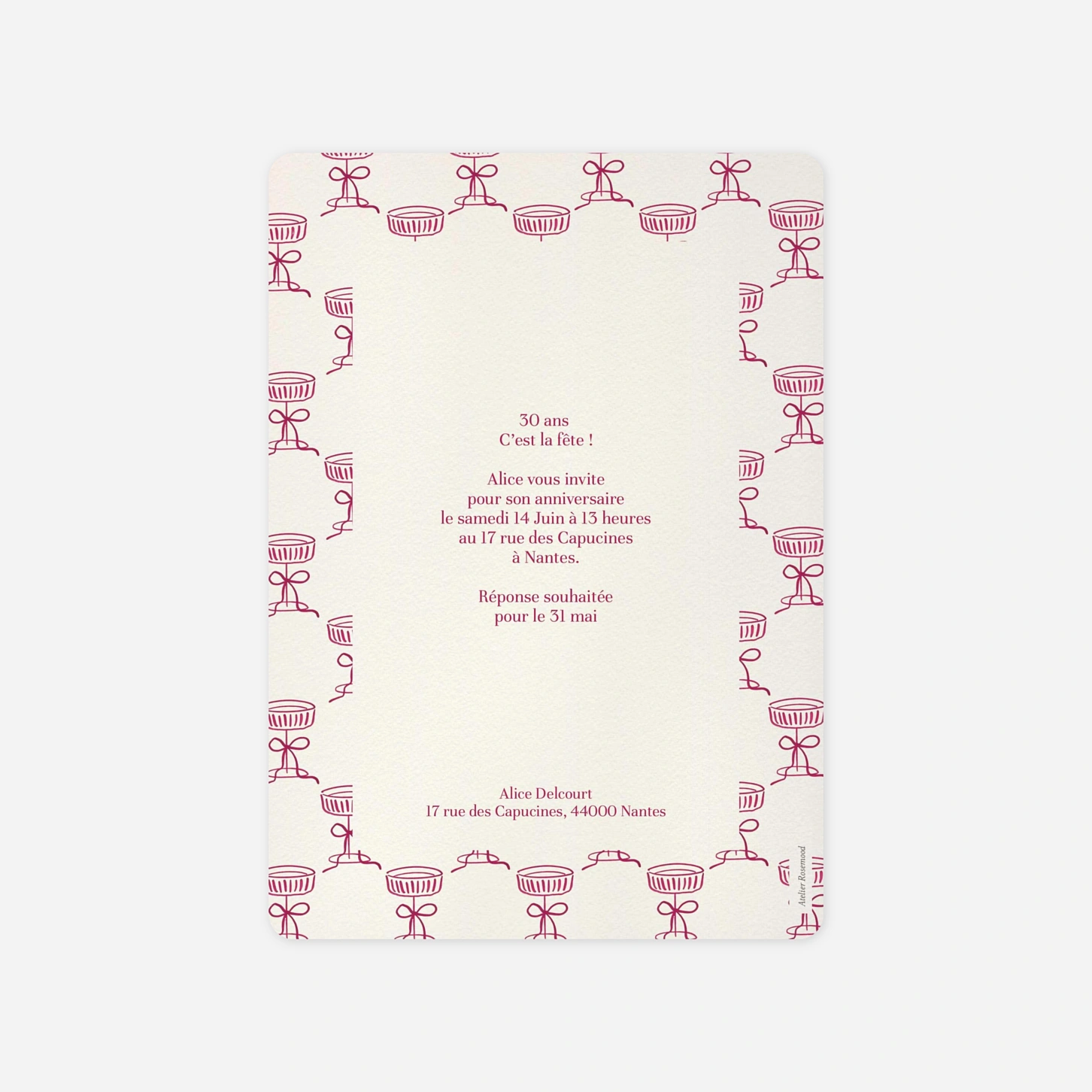 invitation anniversaire Moment convivial