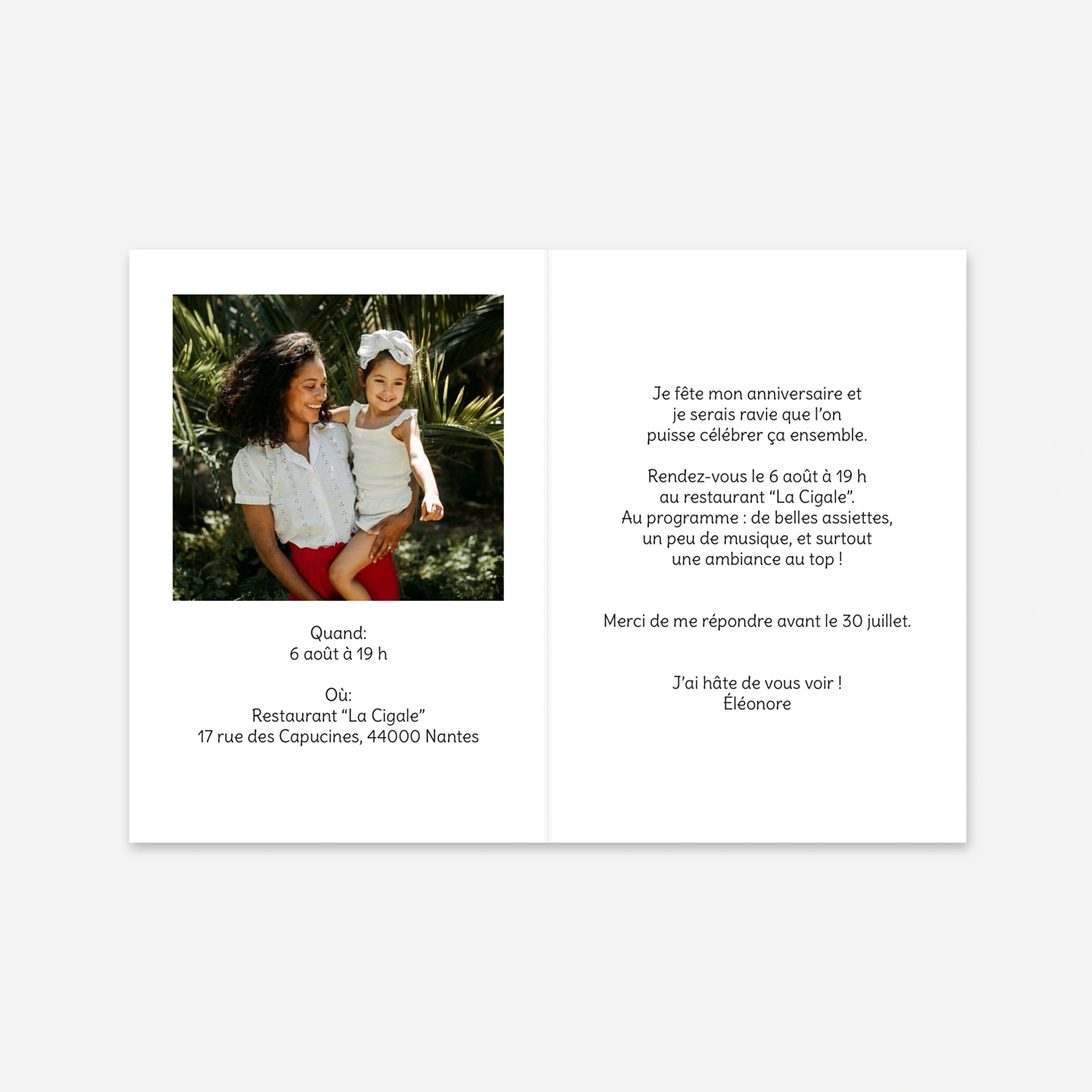 invitation anniversaire Verres partagés