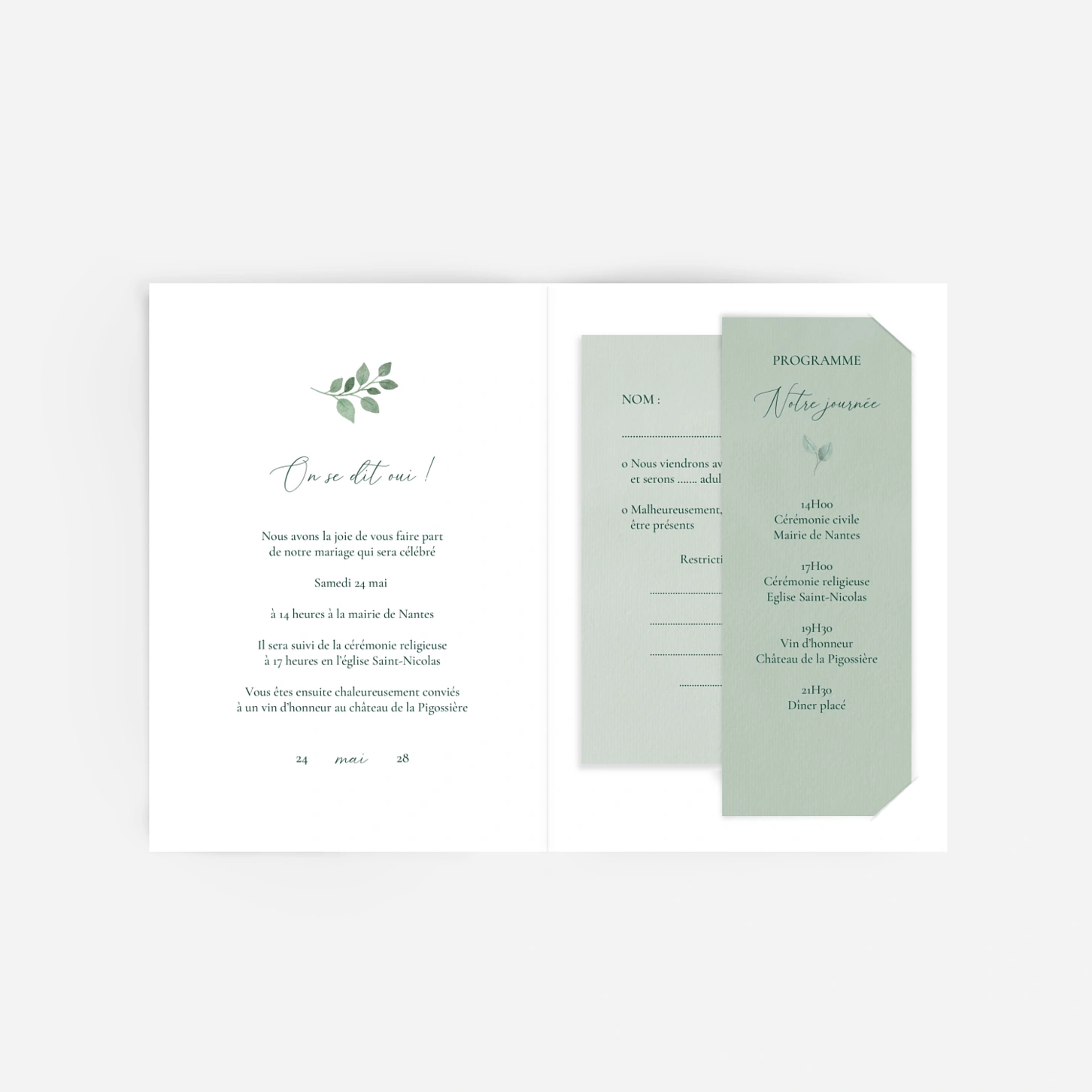 Faire-part mariage Jardin végétal