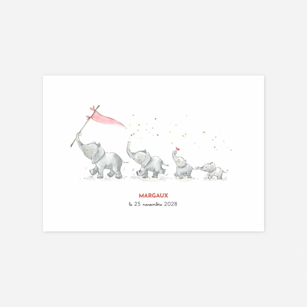 4 éléphants en famille