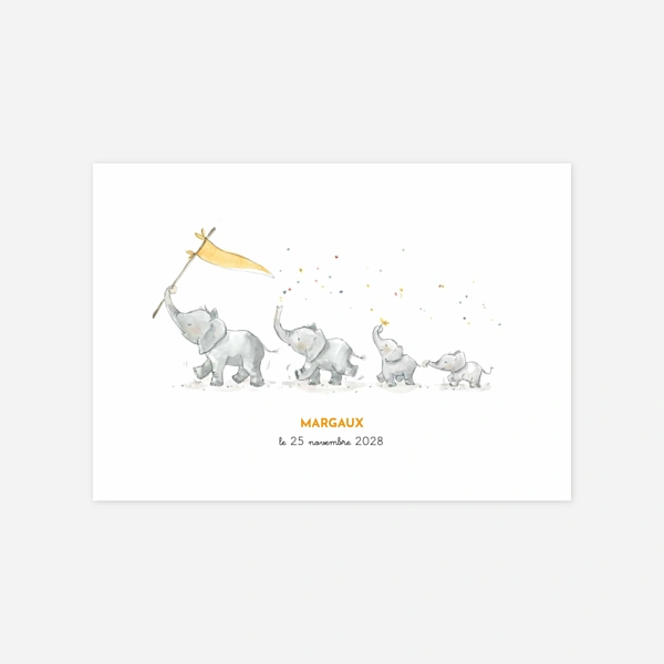 4 éléphants en famille