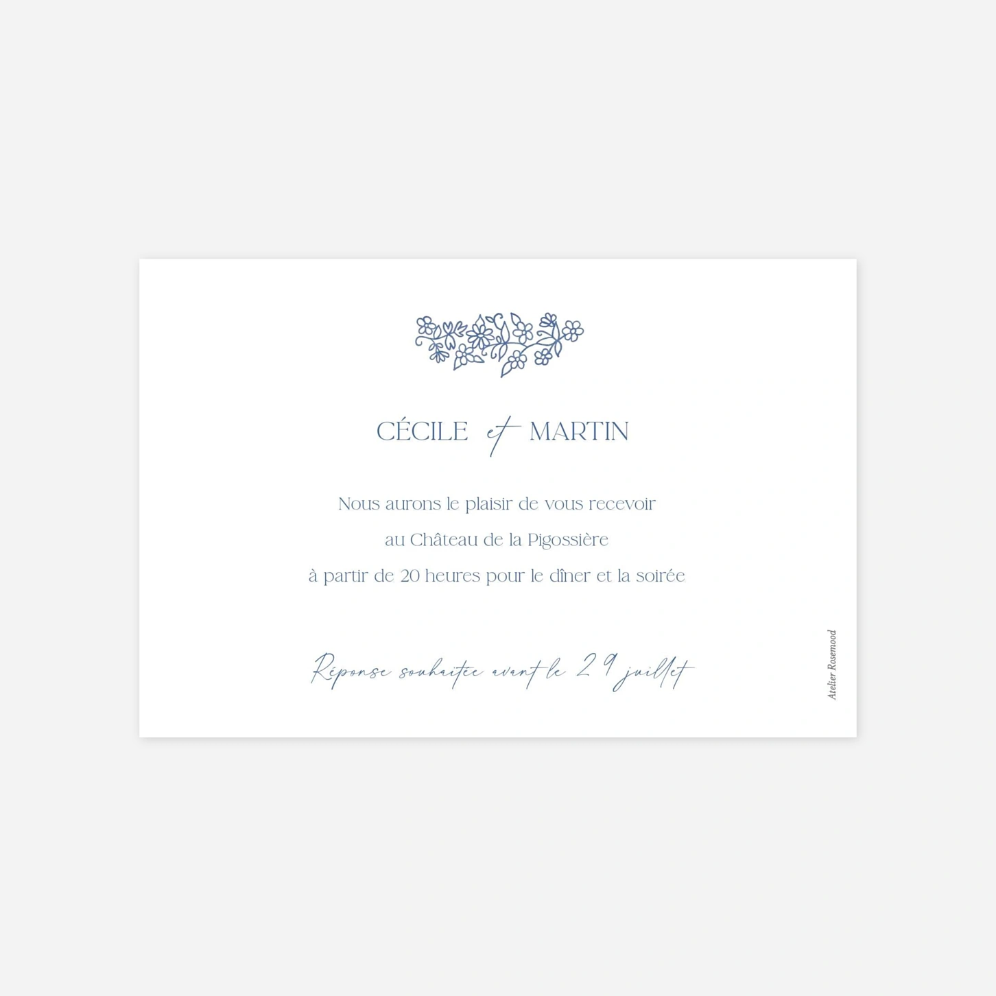 Carton d'invitation Élégance florale