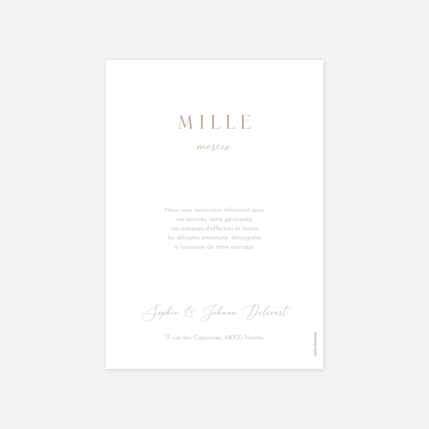 Carte de remerciements Enfin Nous