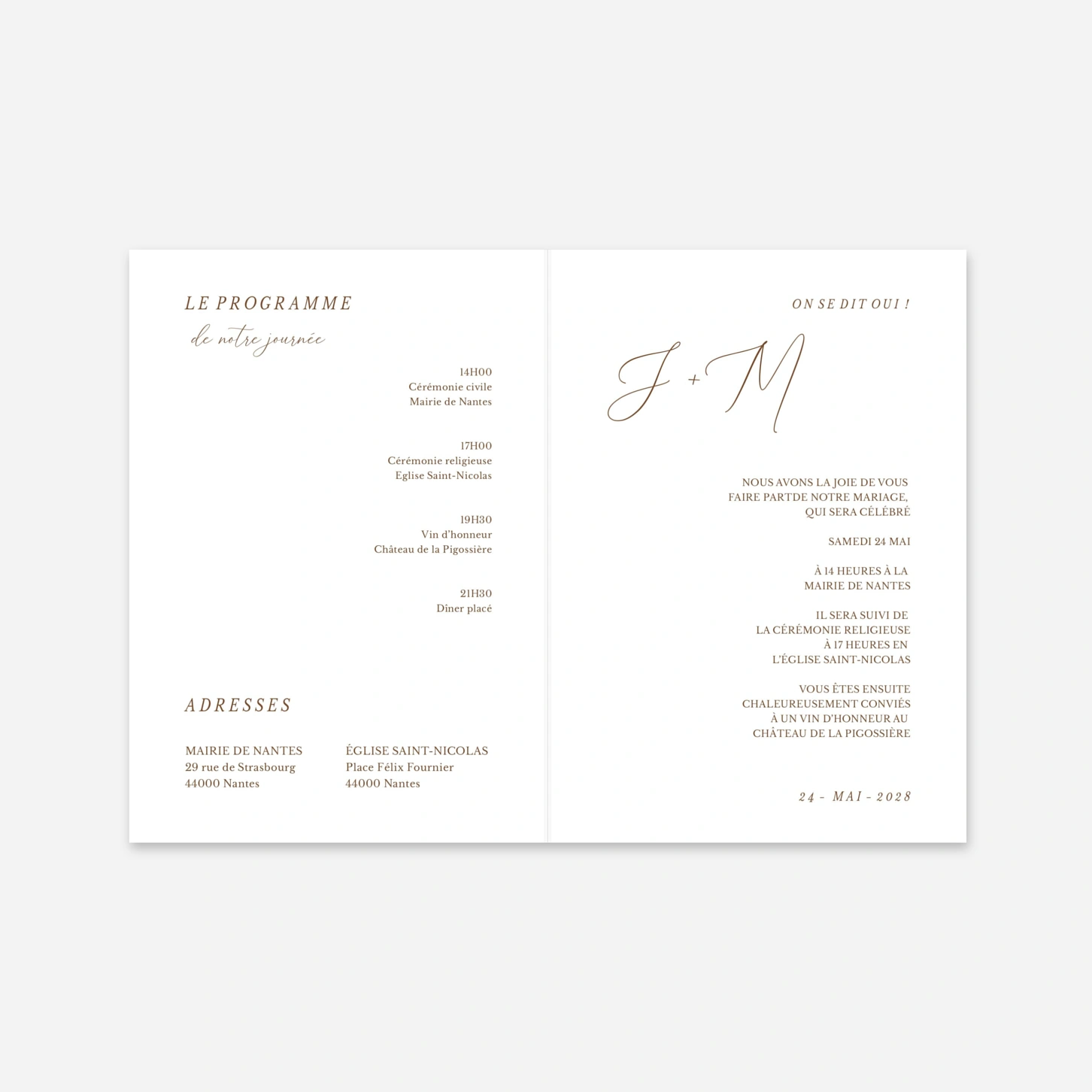 Faire-part mariage Élégance simple