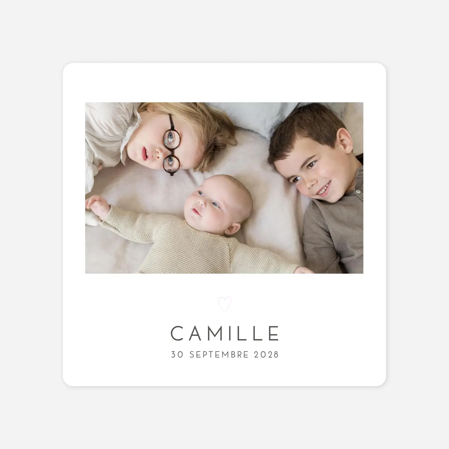 Faire-part naissance Élégant cœur