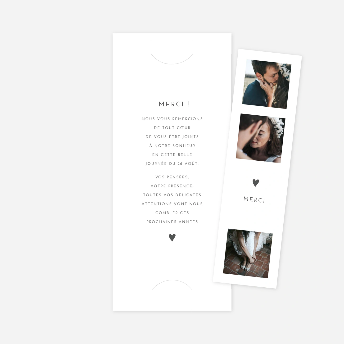 Carte de remerciements Élégant cœur