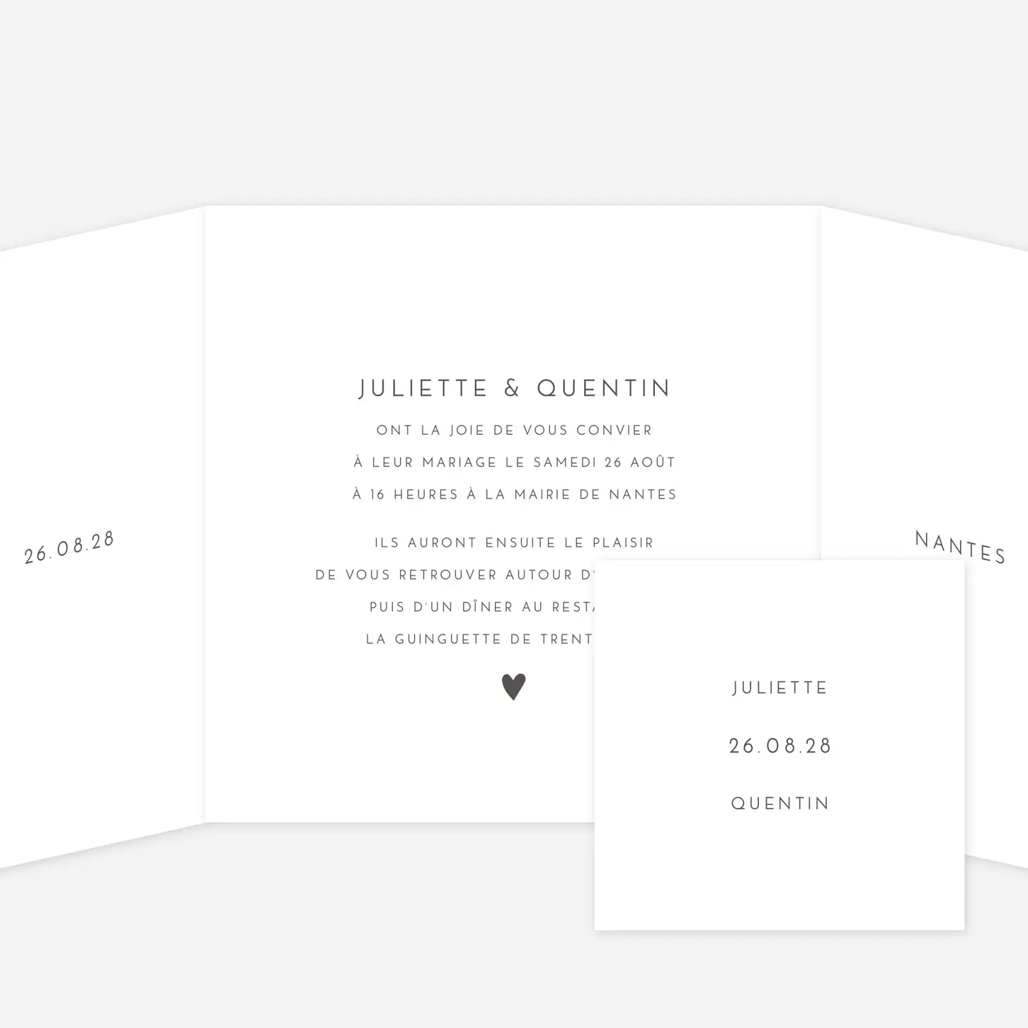 Faire-part mariage Élégant cœur