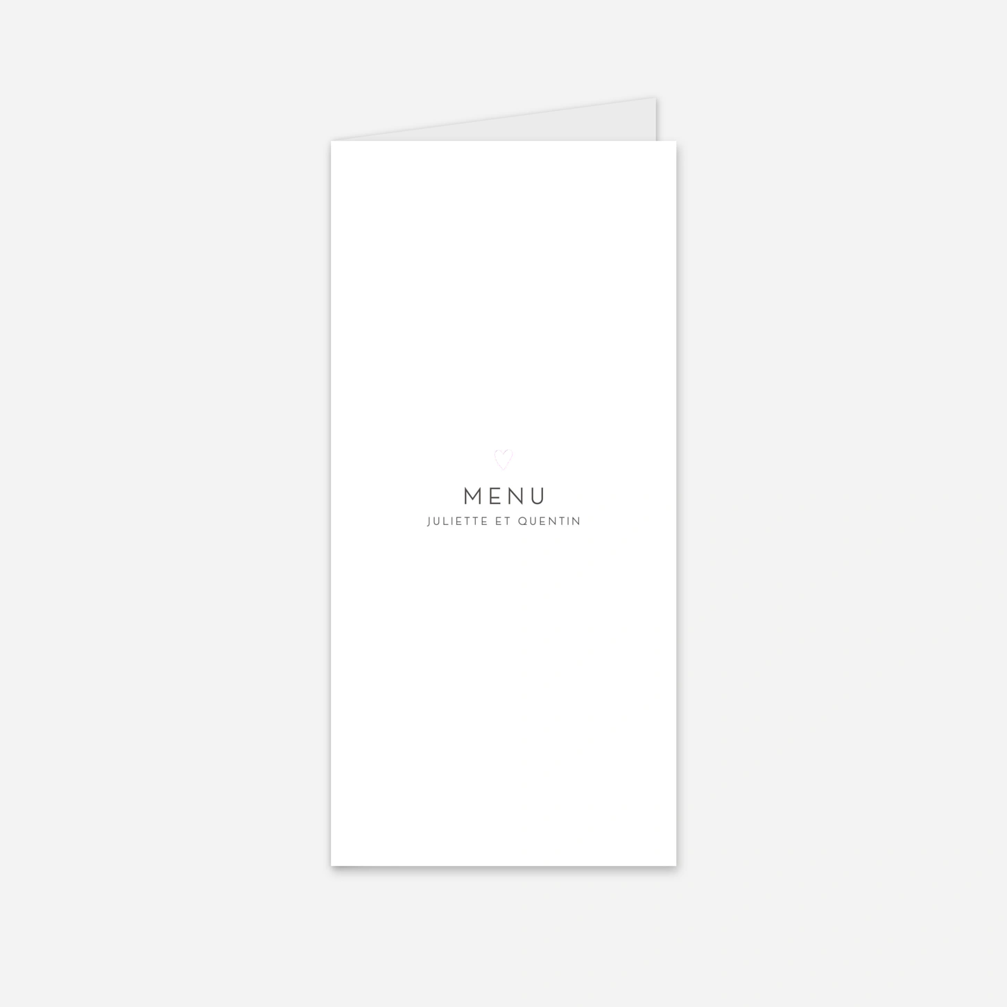 Menu mariage Élégant cœur