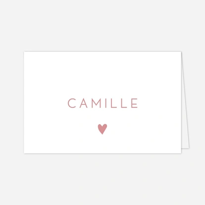 Marque-place Baptême Élégant cœur