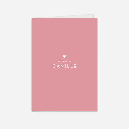 Menu baptême Élégant cœur