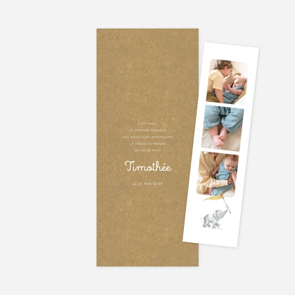 Faire-part naissance Petit Éléphant