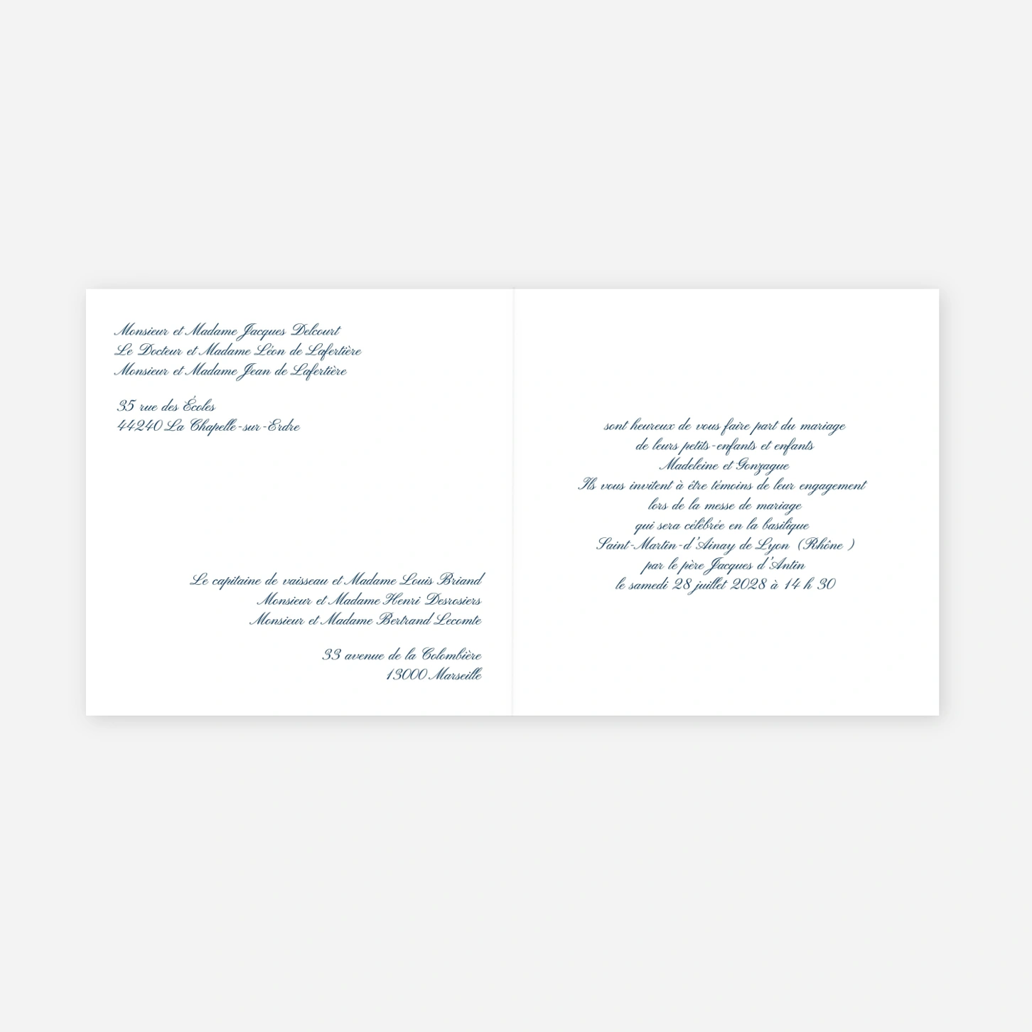 Faire-part mariage Élégant