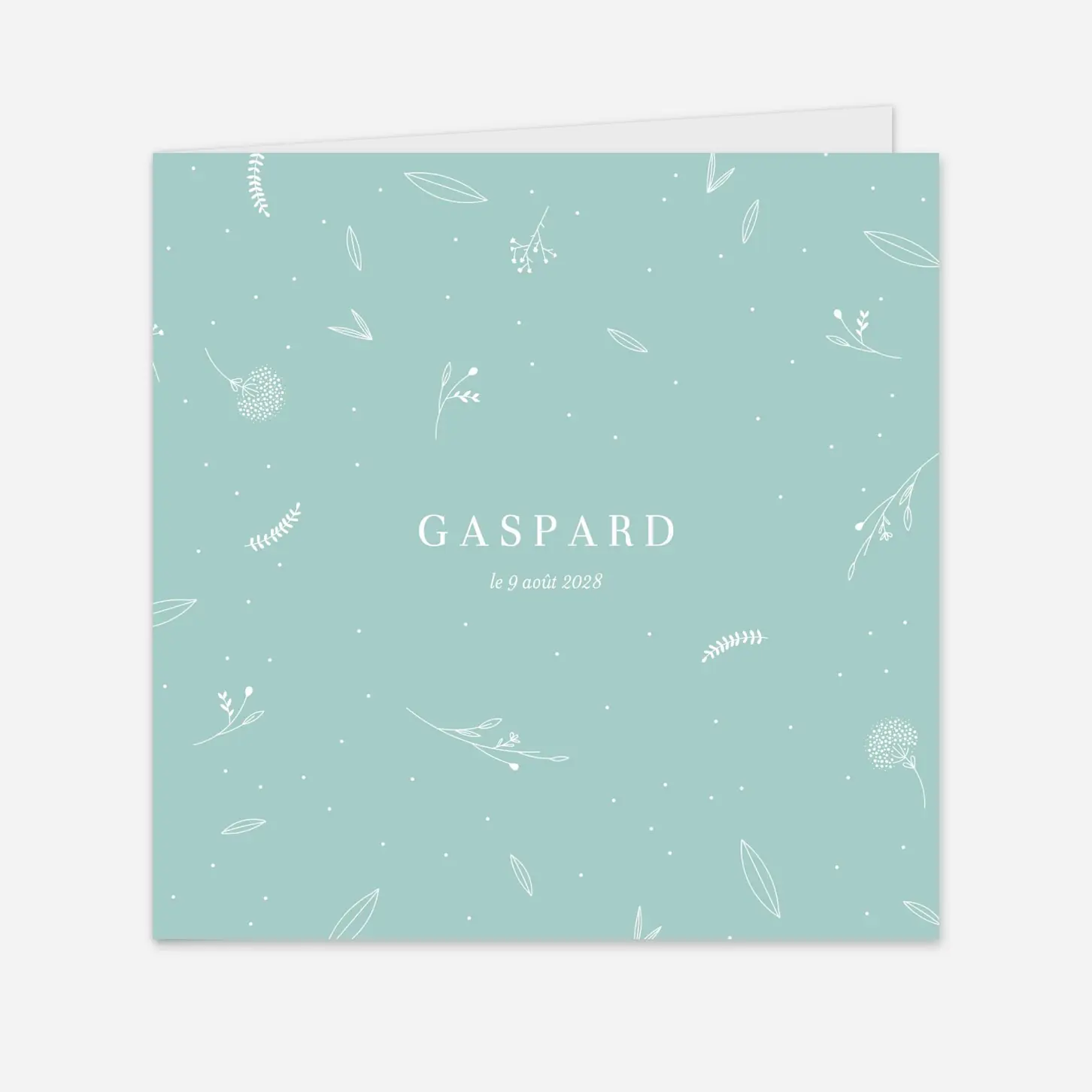 Faire-part naissance Élégant feuillage