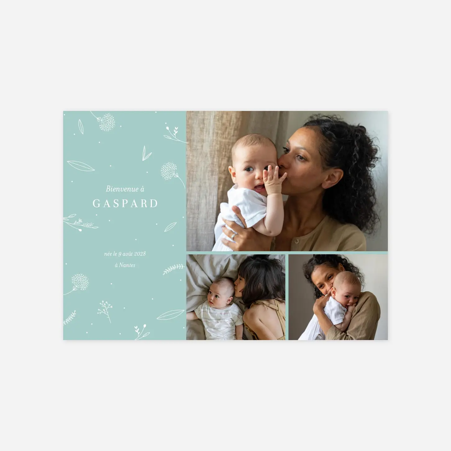 Faire-part naissance Élégant feuillage