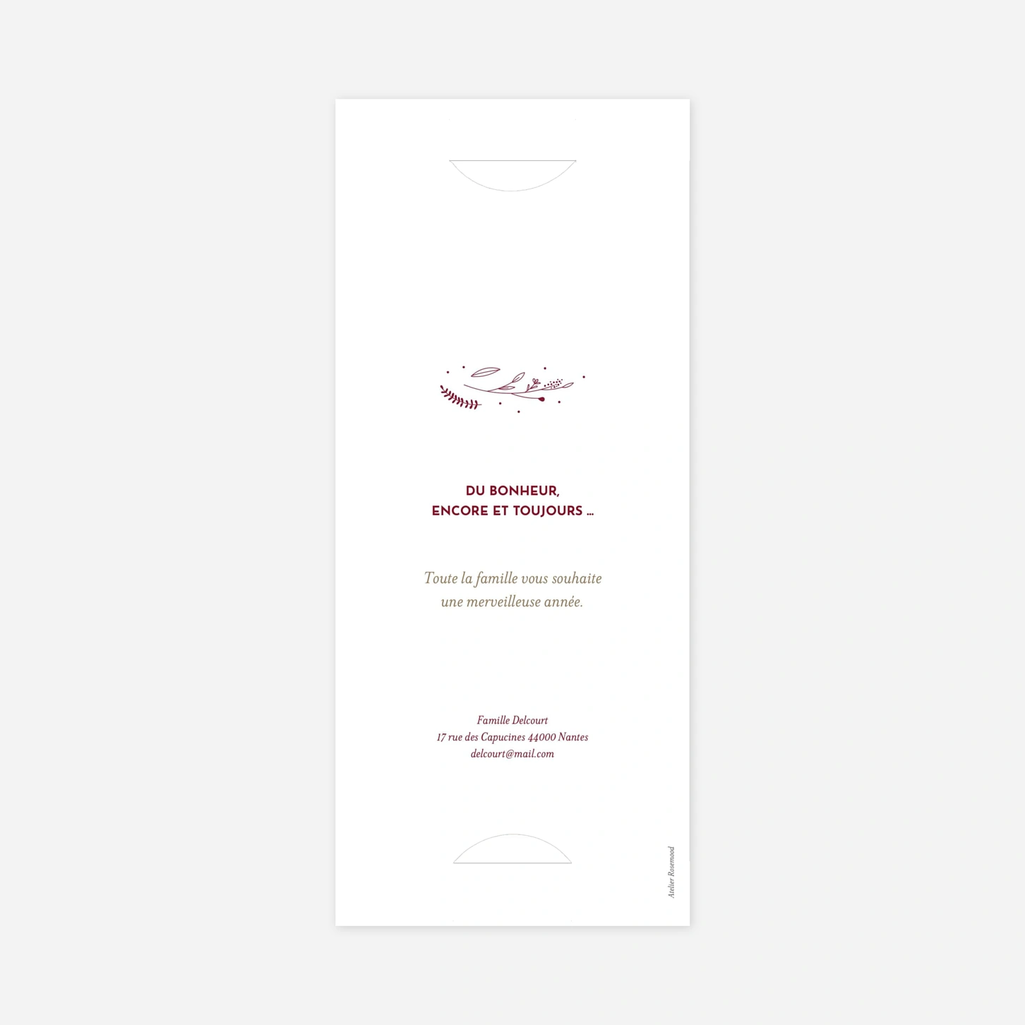 Carte de voeux Élégant feuillage
