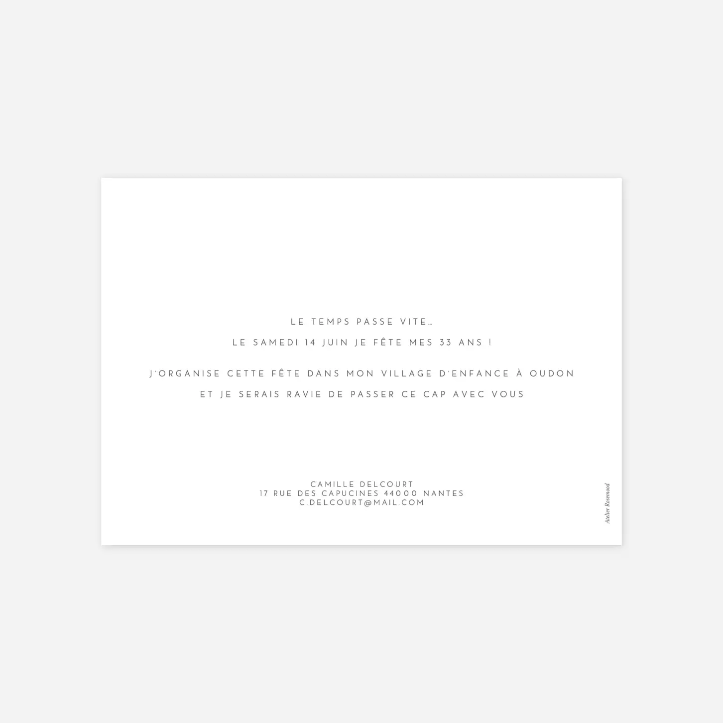 invitation anniversaire Élégant photo portrait