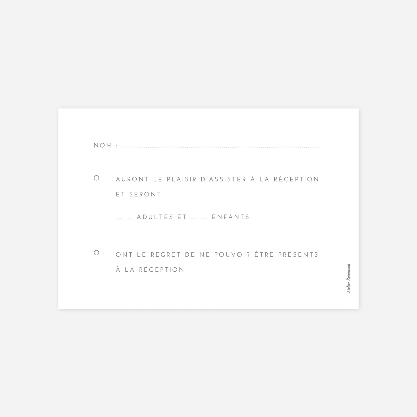 Carton réponse Élégant photo portrait