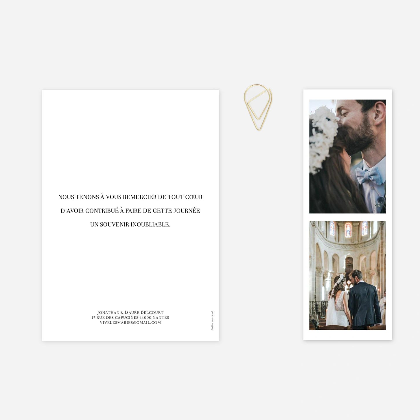 Carte de remerciements Élégant photo portrait