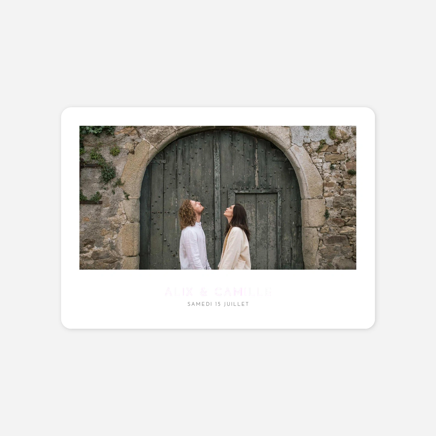 Faire-part mariage Élégant photo portrait