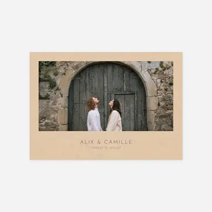 Faire-part mariage Élégant photo portrait