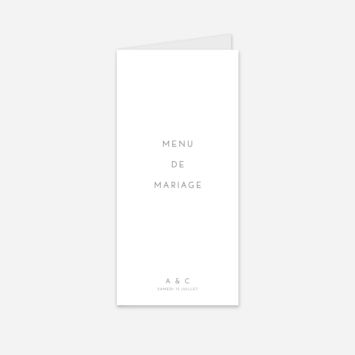 Menu mariage Élégant photo portrait