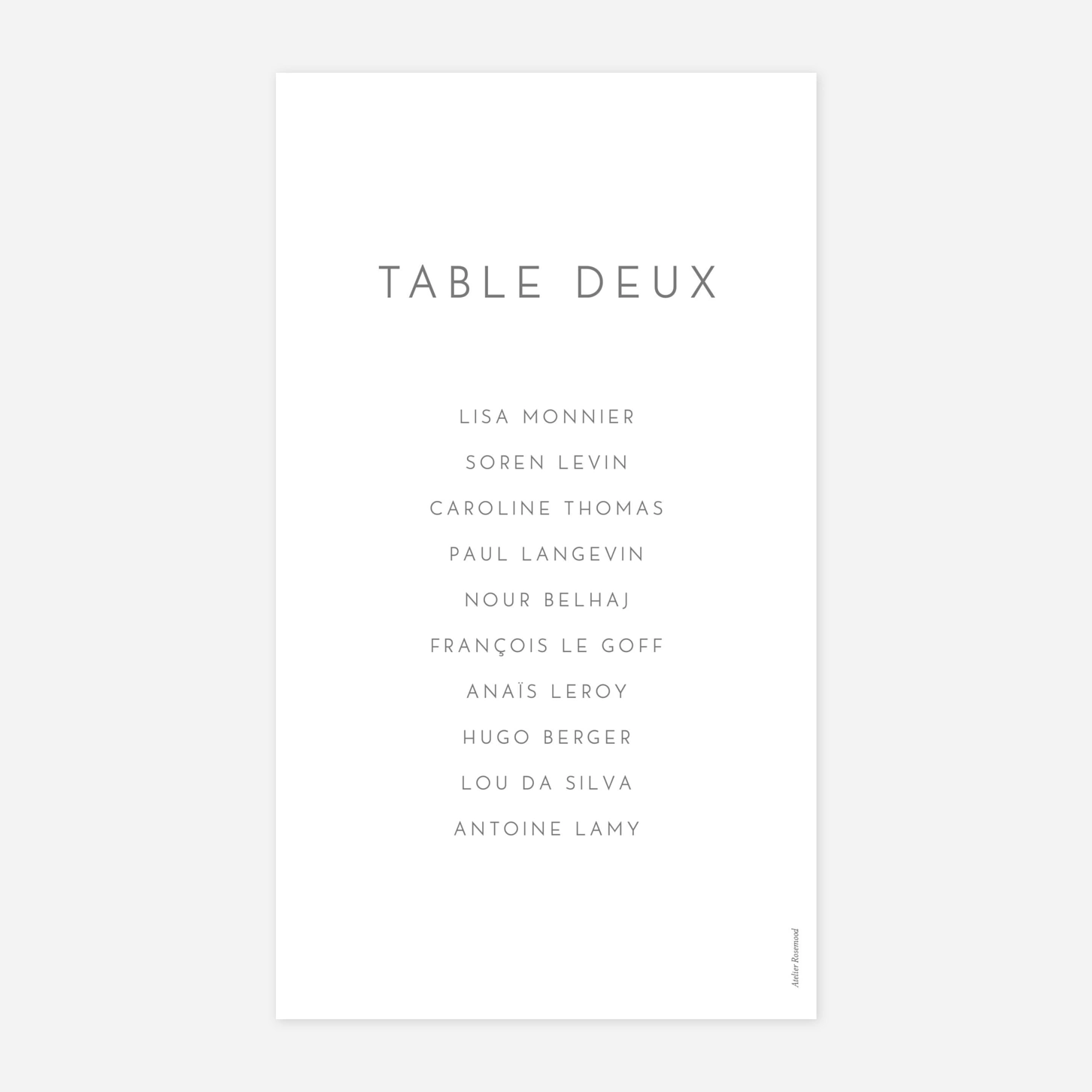 Nom de table mariage Élégant photo portrait