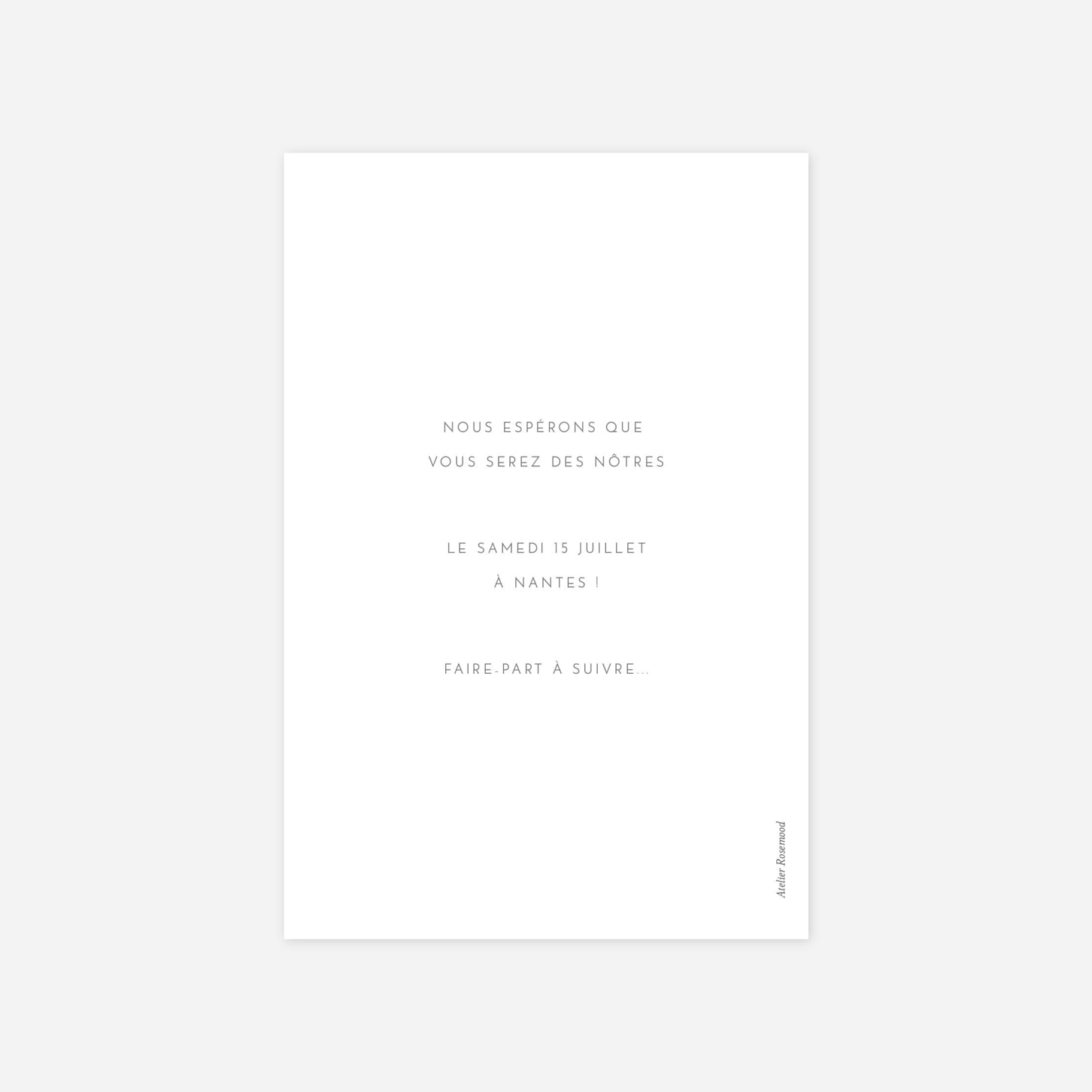 Save the date Élégant photo portrait