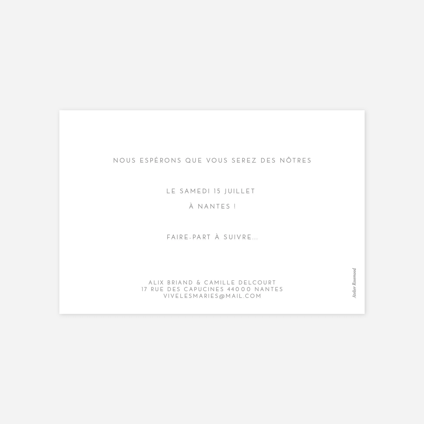 Save the date Élégant photo portrait