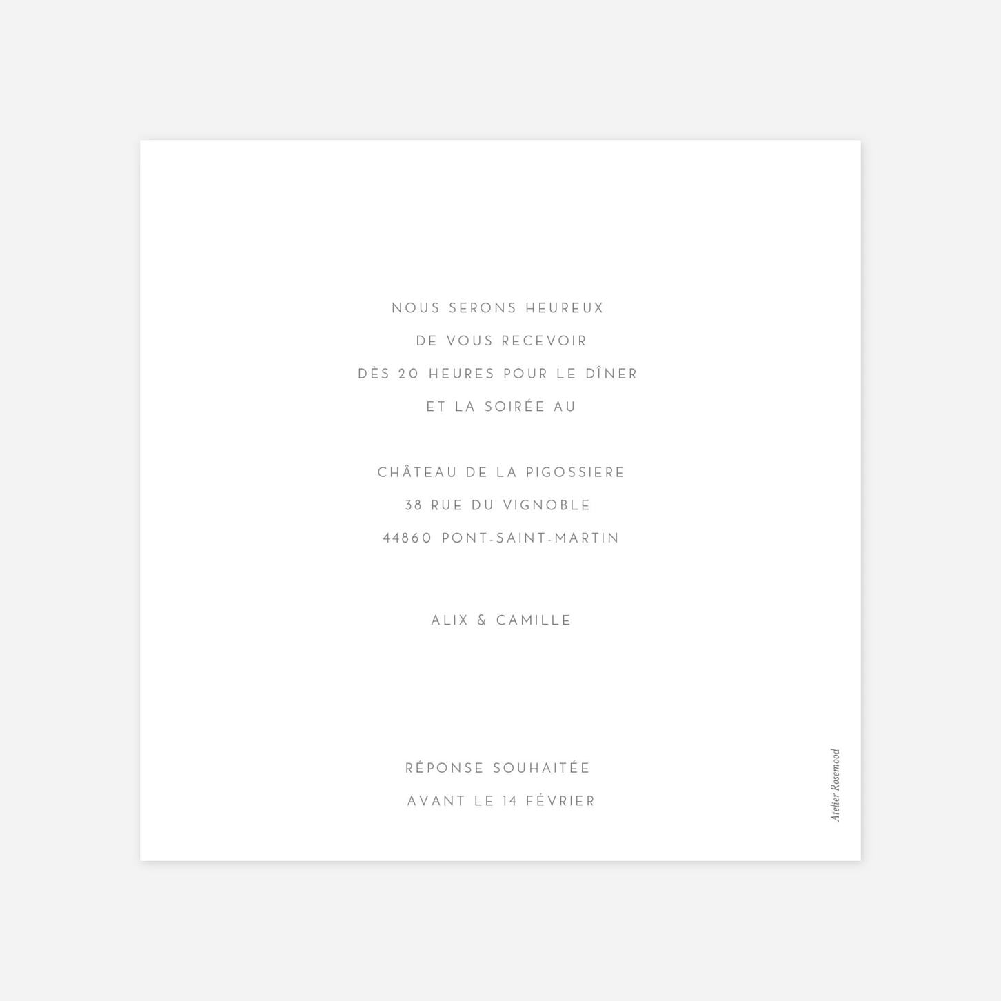 Carton d'invitation Élégant photo portrait