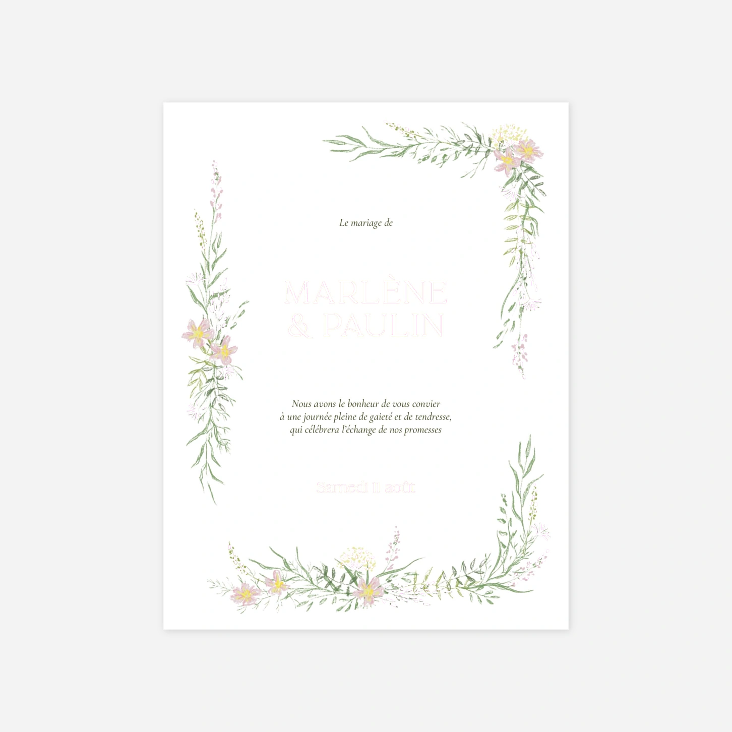 Faire-part mariage Élégance végétale