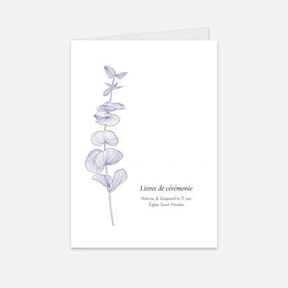 Livret de messe mariage Envolée d'eucalyptus