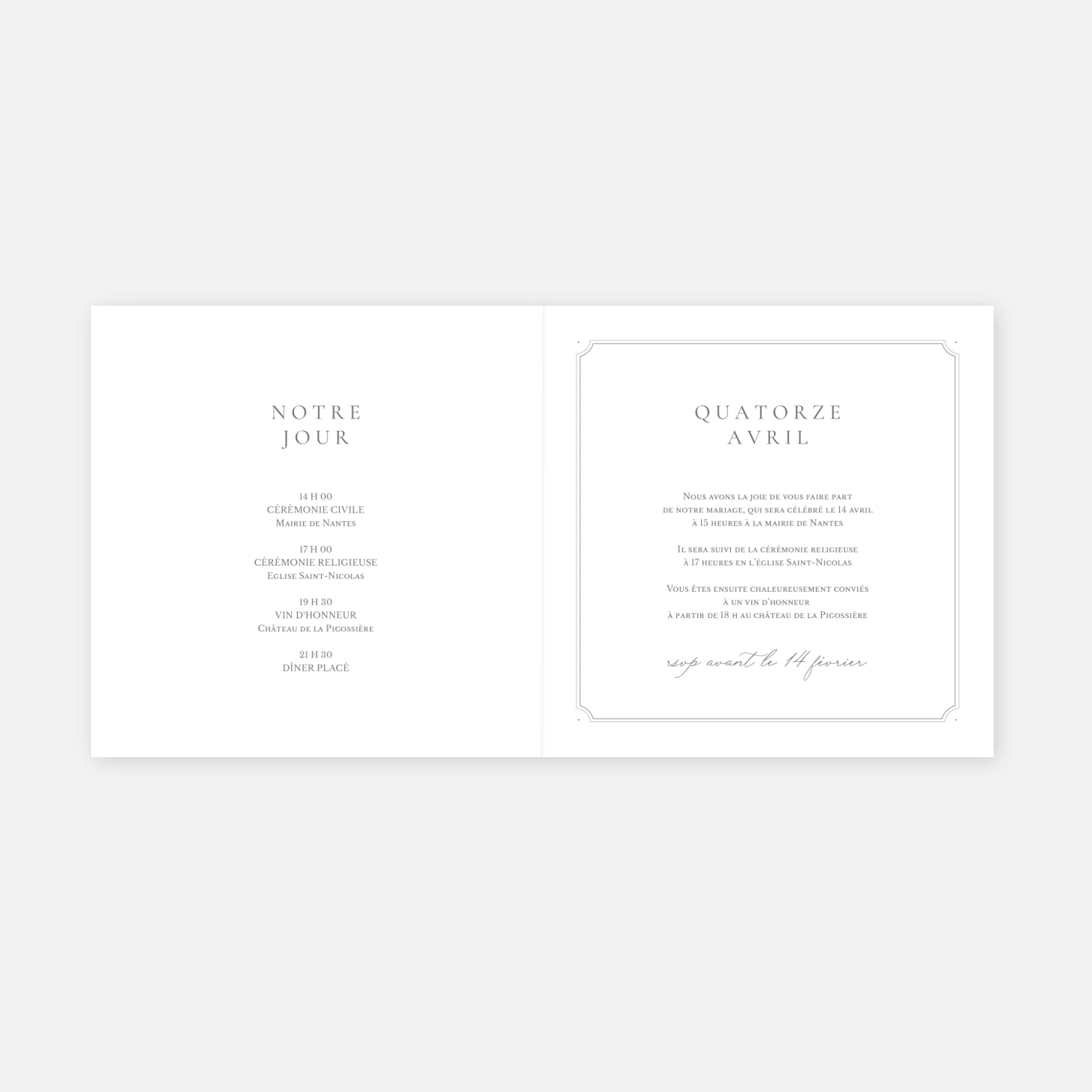 Faire-part mariage Entre les cimes
