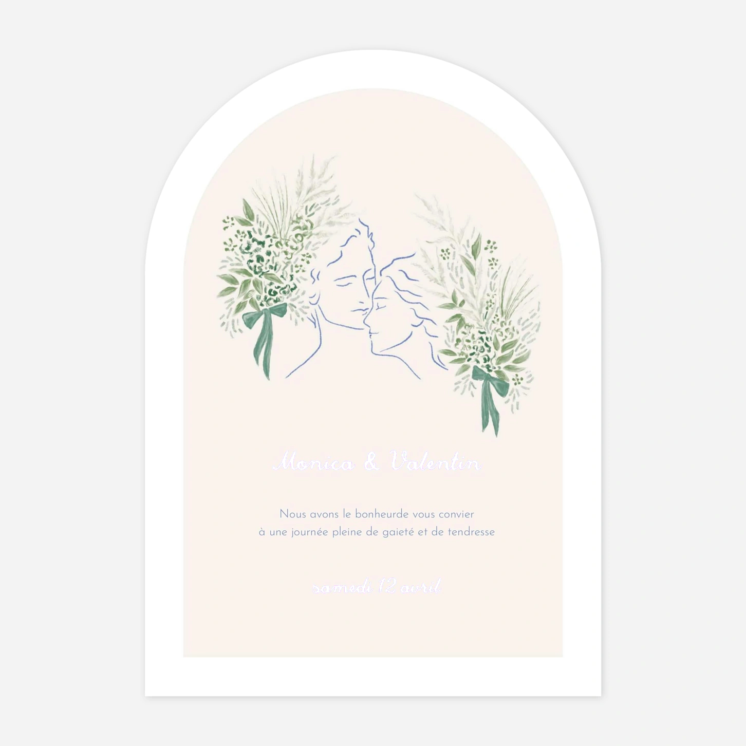 Faire-part mariage Esquisse florale