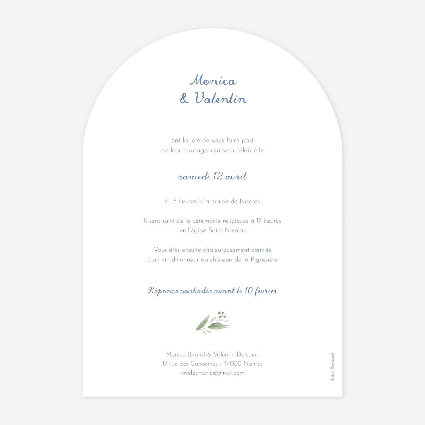Faire-part mariage Esquisse florale